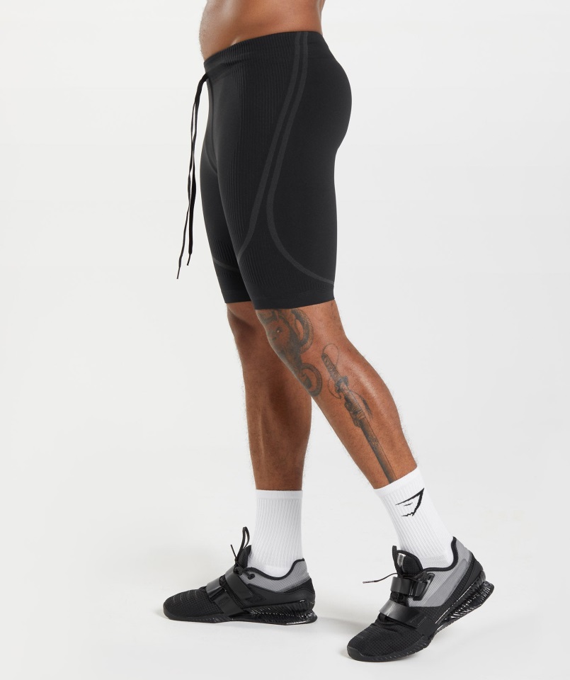 Pantalón Corto 315 Sin Costuras 1-2 Negro-gris Carbón Gymshark