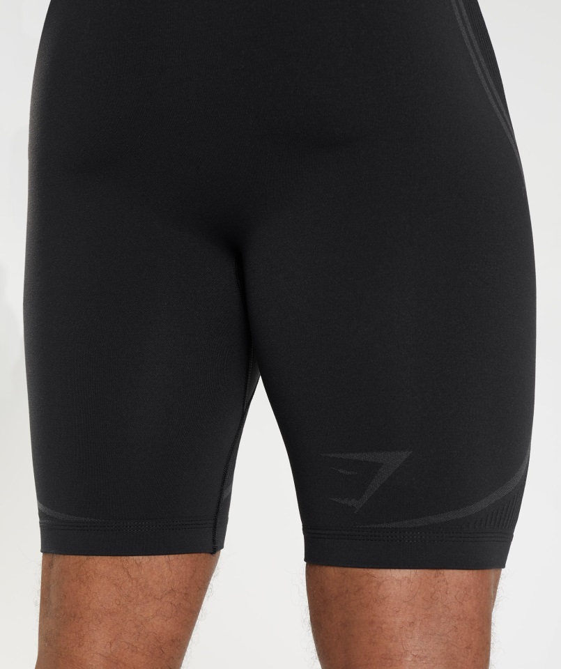 Pantalón Corto 315 Sin Costuras 1-2 Negro-gris Carbón Gymshark