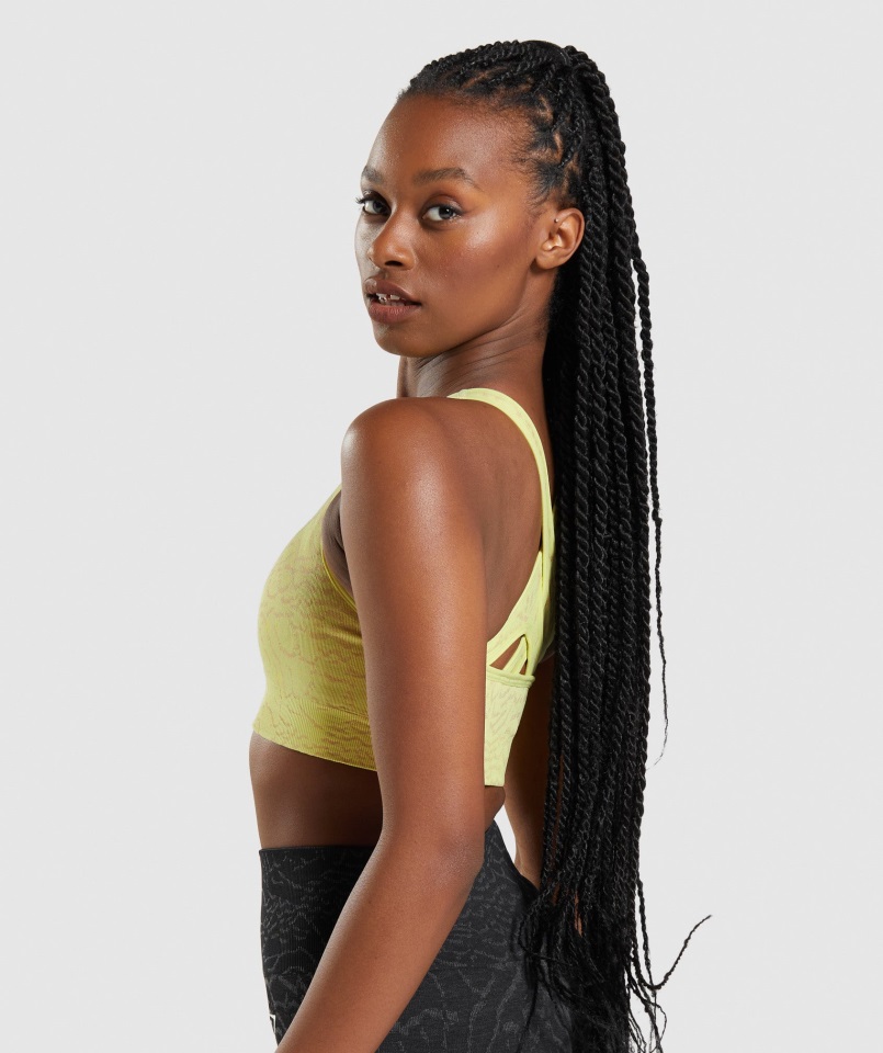 Sujetador Deportivo Adapt Animal Sin Costuras Gymshark Híbrido-luciérnaga Amarillo