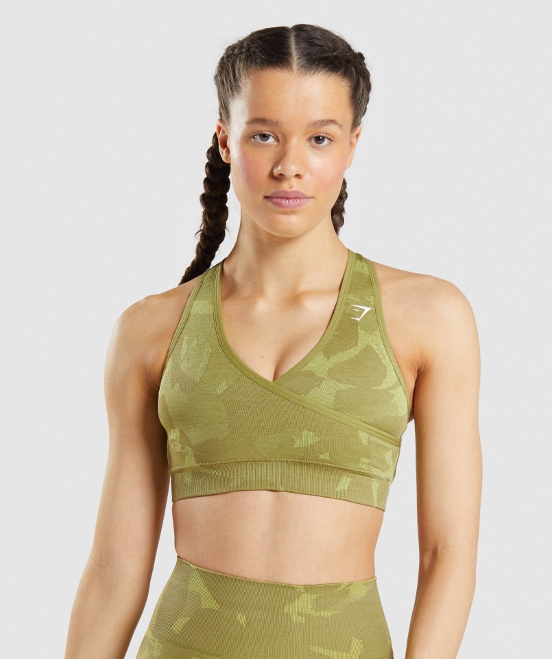Sujetador Deportivo Sin Costuras Adapt Camo Savanna-griffin Verde Gymshark