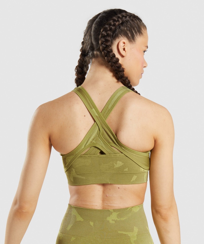 Sujetador Deportivo Sin Costuras Adapt Camo Savanna-griffin Verde Gymshark