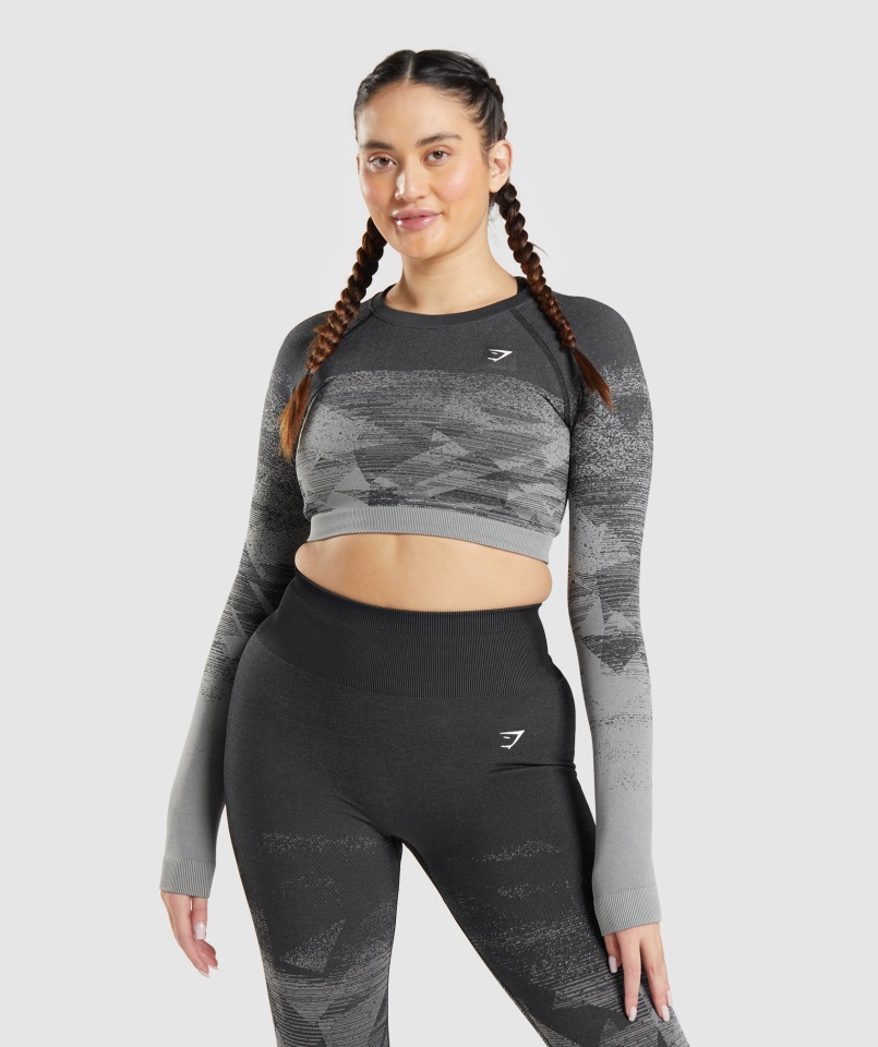 Crop Top Adapt Ombre Triángulo-negro Gymshark