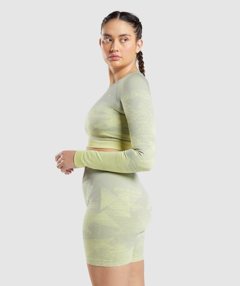 Adapt Top Ombre Crop Top Triángulo-taupe Gris Gymshark