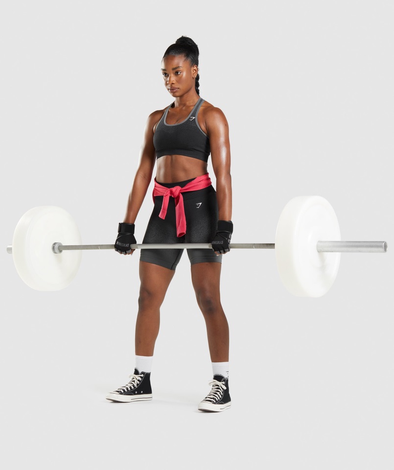 Sujetador Deportivo Adapt Ombre Sin Costuras Negro-gris Gymshark