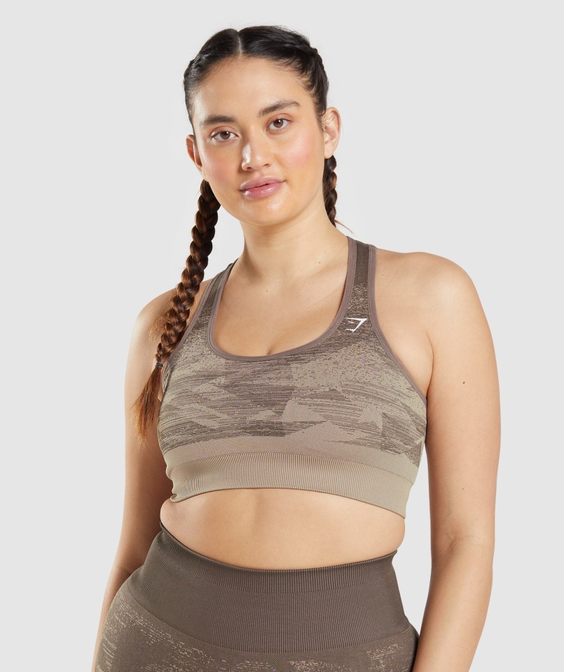 Sujetador Deportivo Sin Costuras Adapt Ombre Triangle-Penny Brown Gymshark
