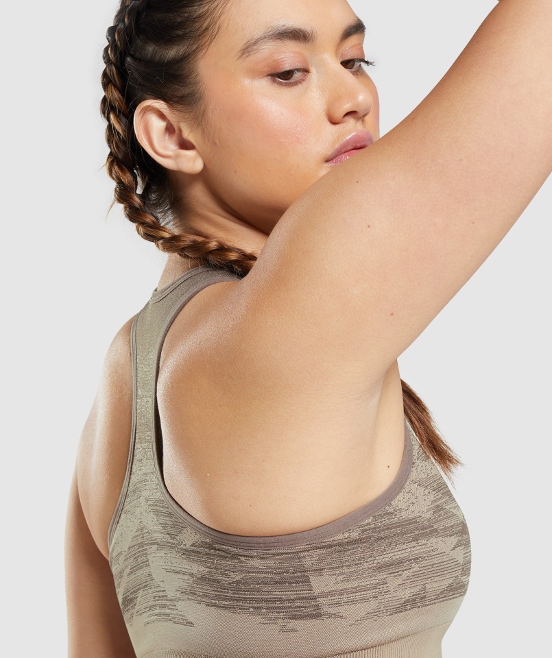 Sujetador Deportivo Sin Costuras Adapt Ombre Triangle-Penny Brown Gymshark