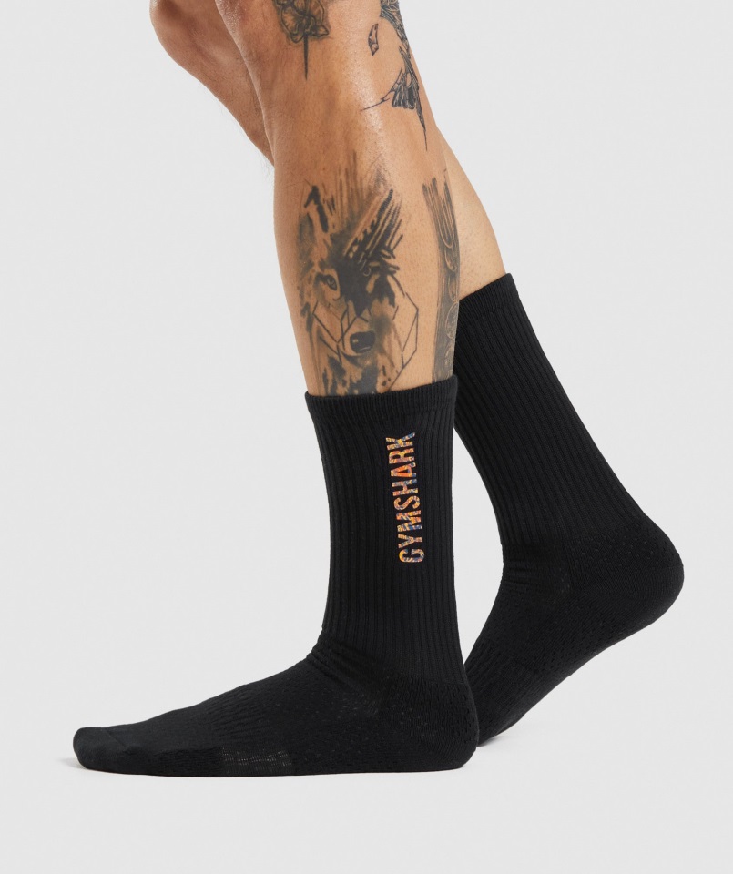 Calcetines Con Estampado Animal Negro Gymshark