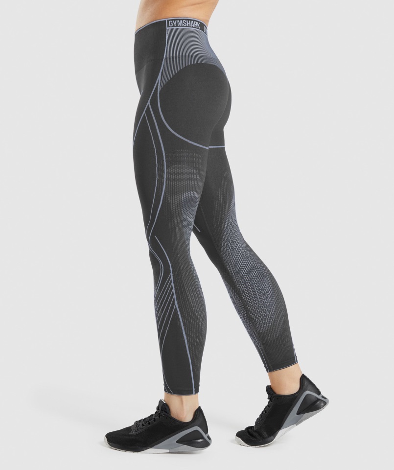 Apex Leggings De Tiro Alto Sin Costuras ónix Gris-azul Lavanda Gymshark