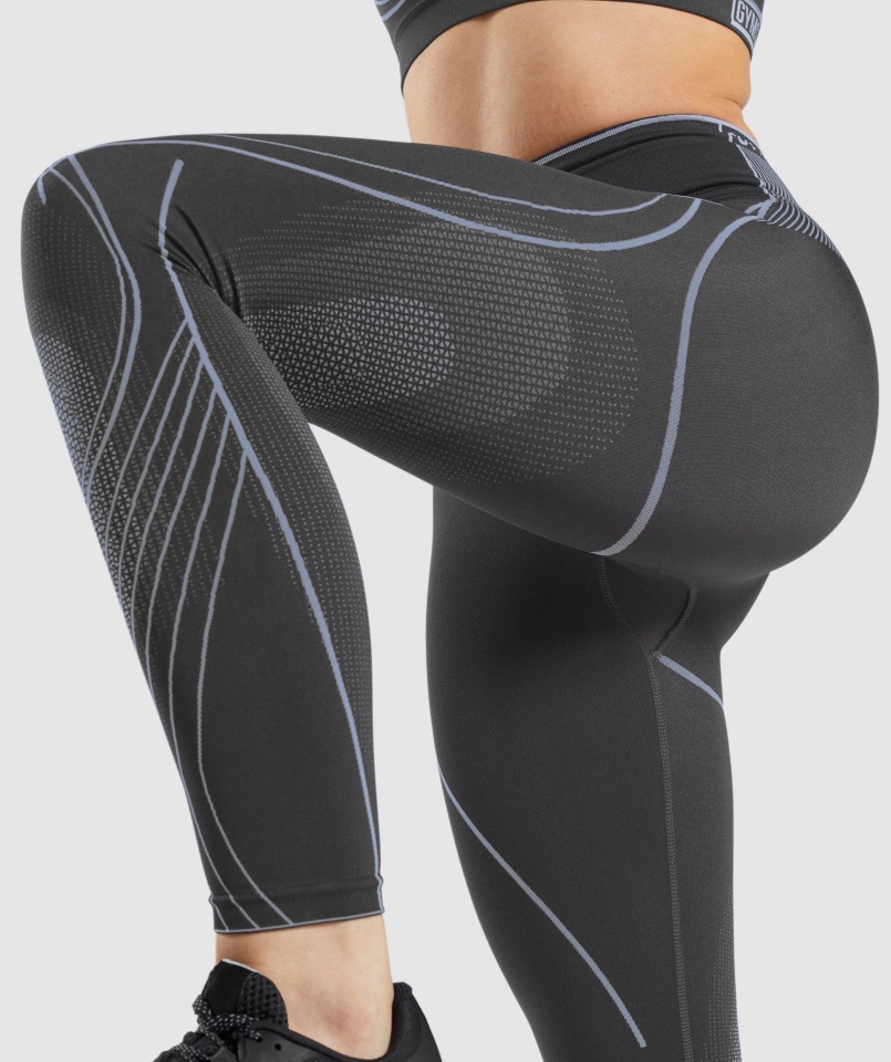 Apex Leggings De Tiro Alto Sin Costuras ónix Gris-azul Lavanda Gymshark