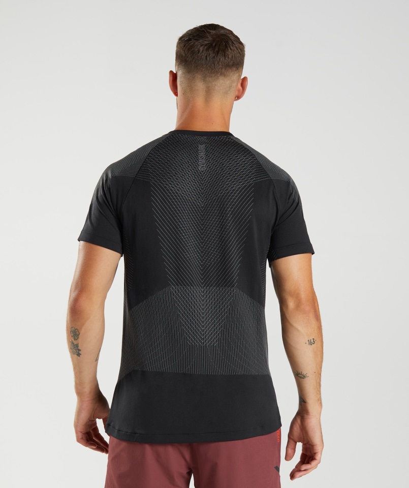 Camiseta Sin Costuras Apex Negro-silueta Gris Gymshark