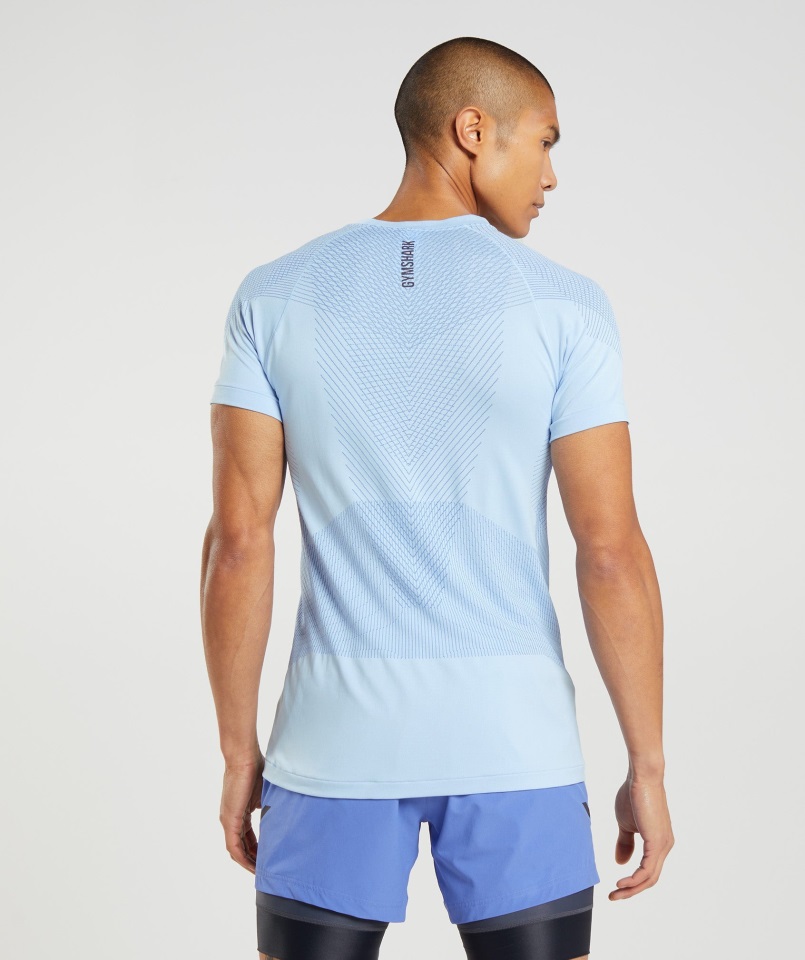 Apex Camiseta Sin Costuras Lino Azul-corte Azul Gymshark