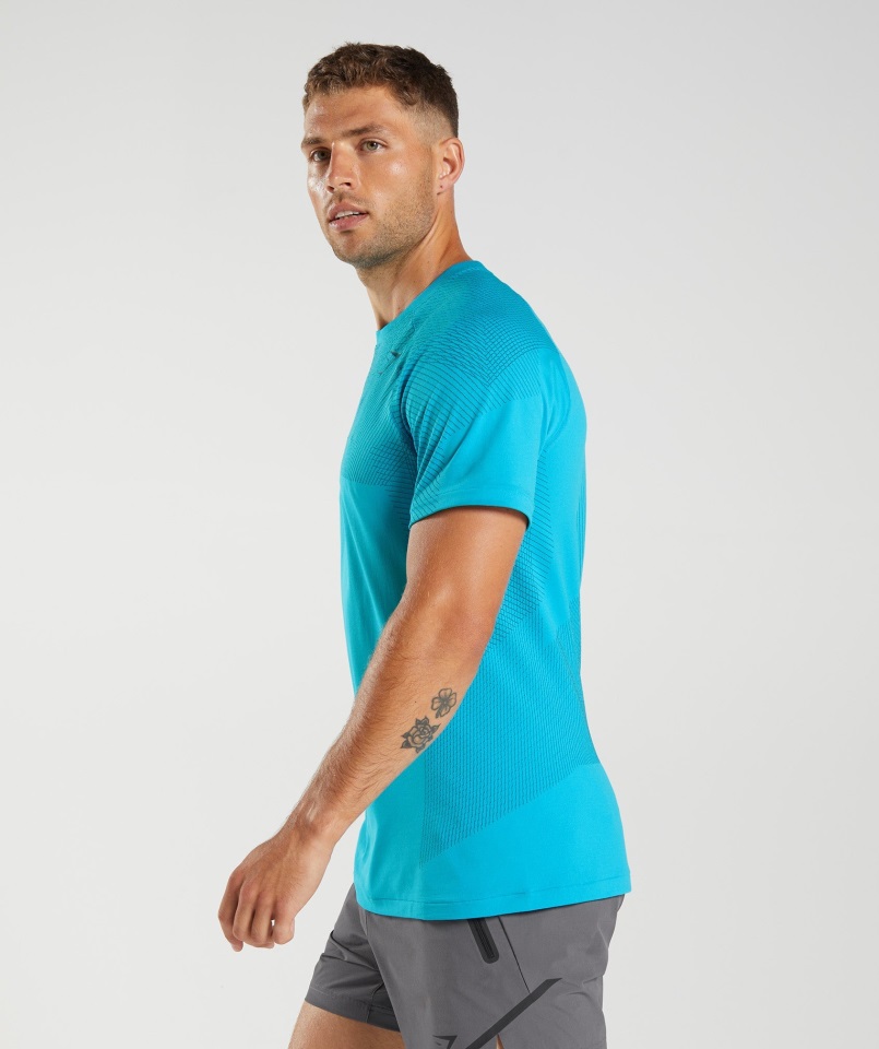 ápice Camiseta Sin Costuras Tiburón Azul-azul Atlántico Gymshark
