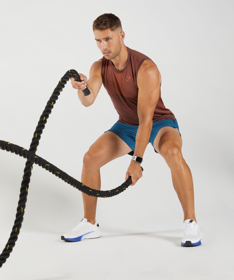 ápice Tanque Sin Costuras Gymshark Rojo Cereza Marrón-pimienta