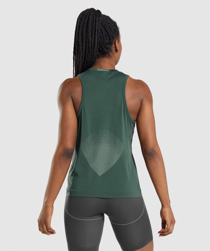 ápice Tanque Sin Costura Obsidiana Verde-pepino Verde Gymshark