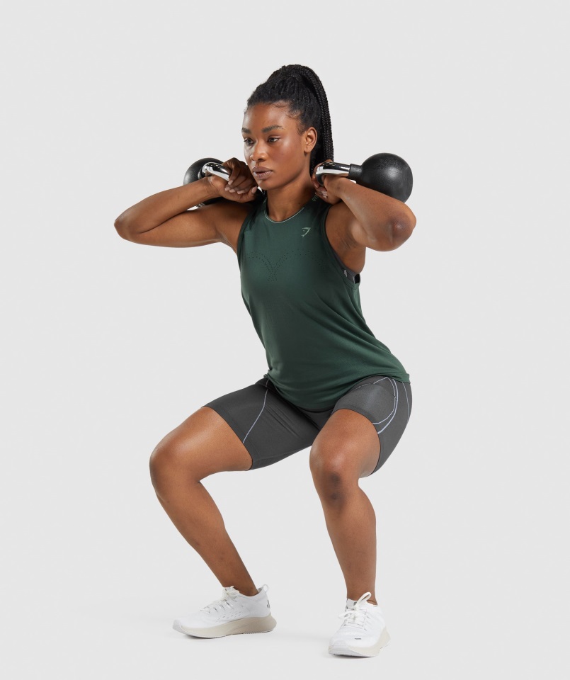 ápice Tanque Sin Costura Obsidiana Verde-pepino Verde Gymshark