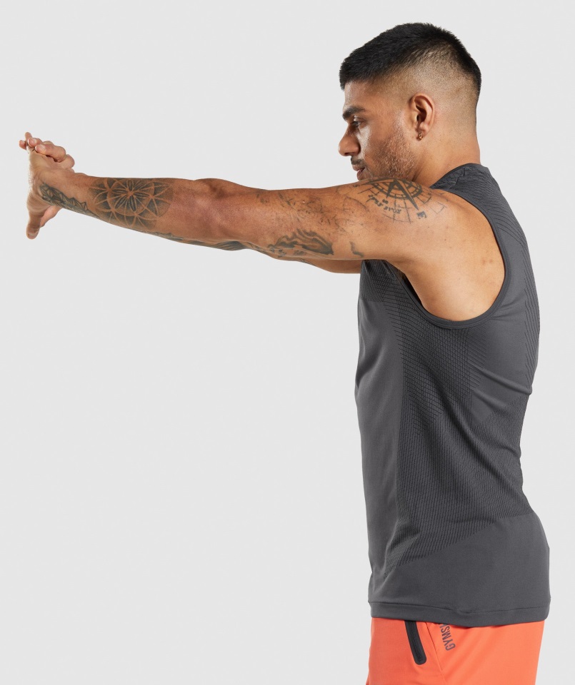 Apex Tanque Sin Costuras ónix Gris-negro Gymshark