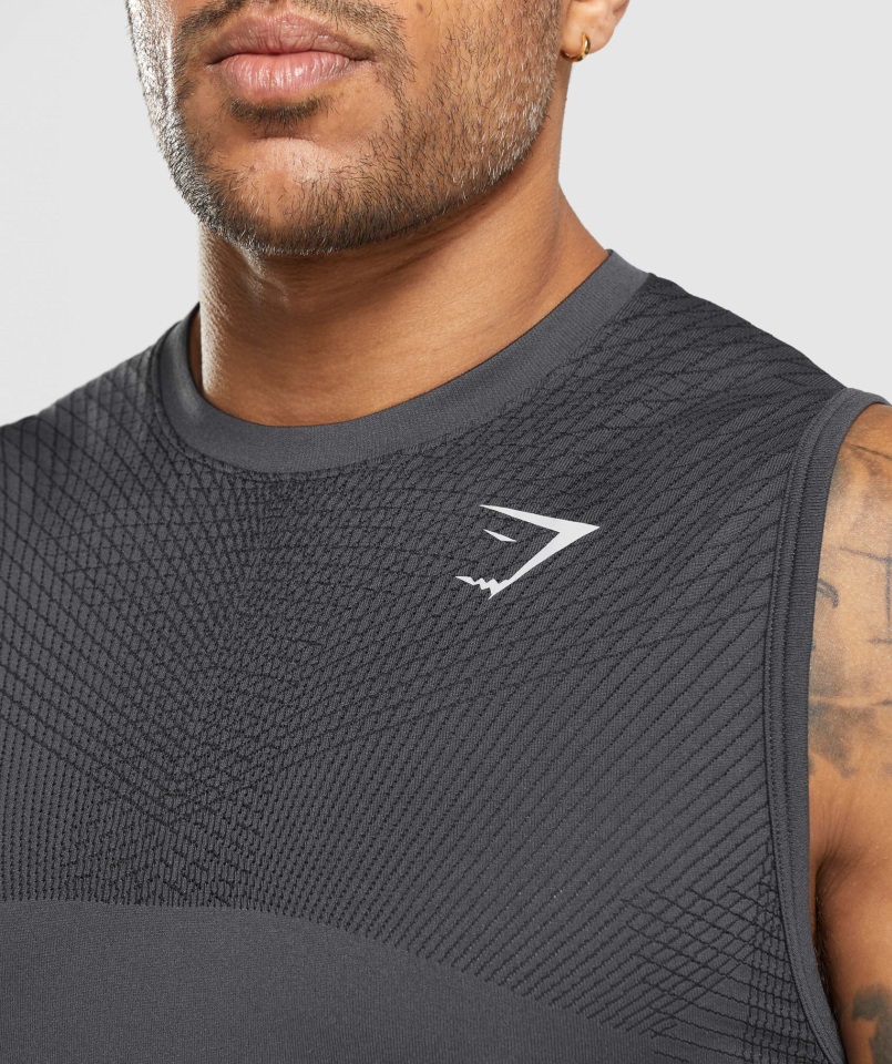 Apex Tanque Sin Costuras ónix Gris-negro Gymshark