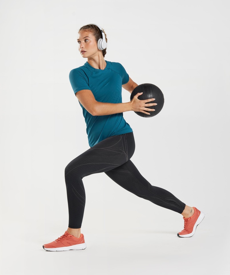 ápice Parte Superior Sin Costuras Tiburón Azul Atlántico Azul Gymshark