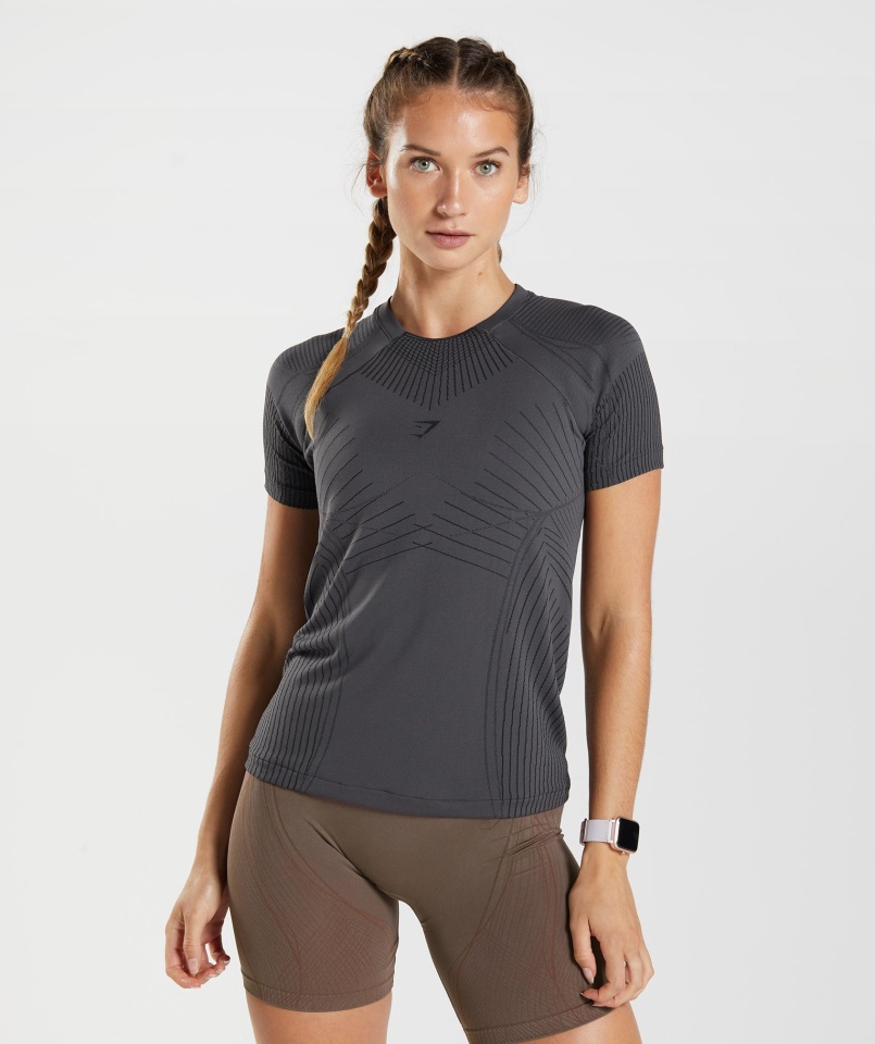 ápice Top Sin Costuras ónix Gris-negro Gymshark
