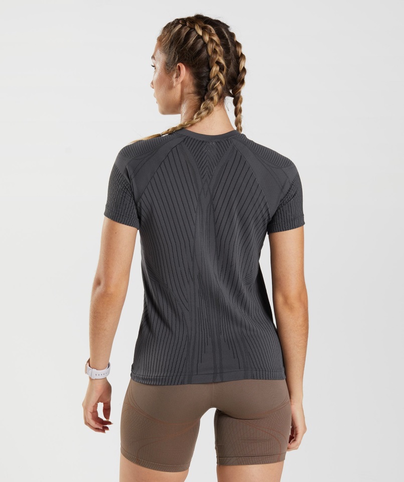 ápice Top Sin Costuras ónix Gris-negro Gymshark