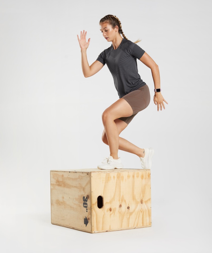 ápice Top Sin Costuras ónix Gris-negro Gymshark