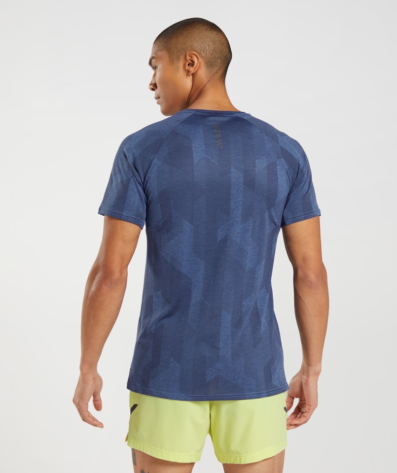 Apex Camiseta Gris ónix-azul Corte Gymshark