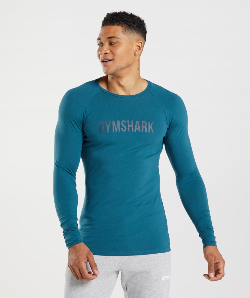 Camiseta Manga Larga Apollo Azul Atlantico Gymshark
