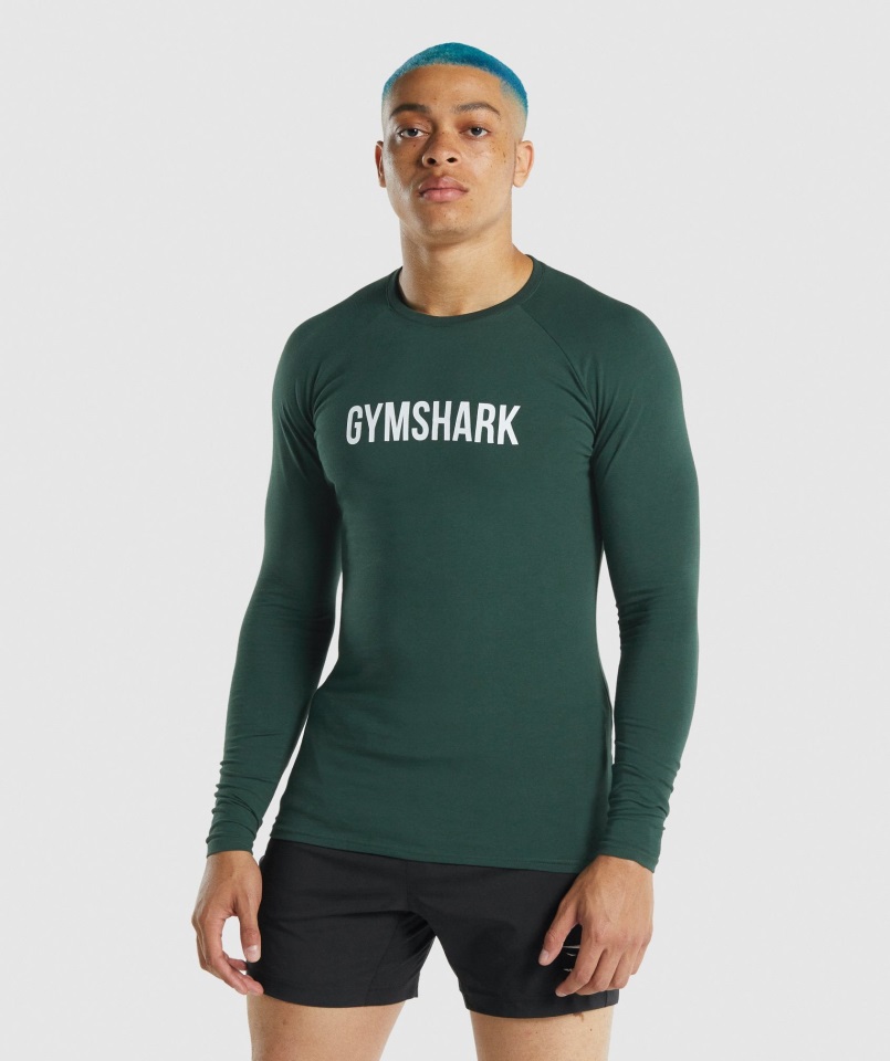 Camiseta De Manga Larga Apollo Verde Oscuro Gymshark