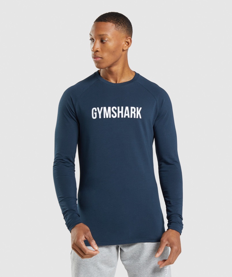 Camiseta Manga Larga Apollo Azul Marino Gymshark