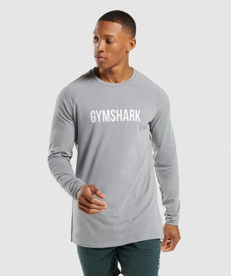 Camiseta Apollo Manga Larga Gris Humo Gymshark