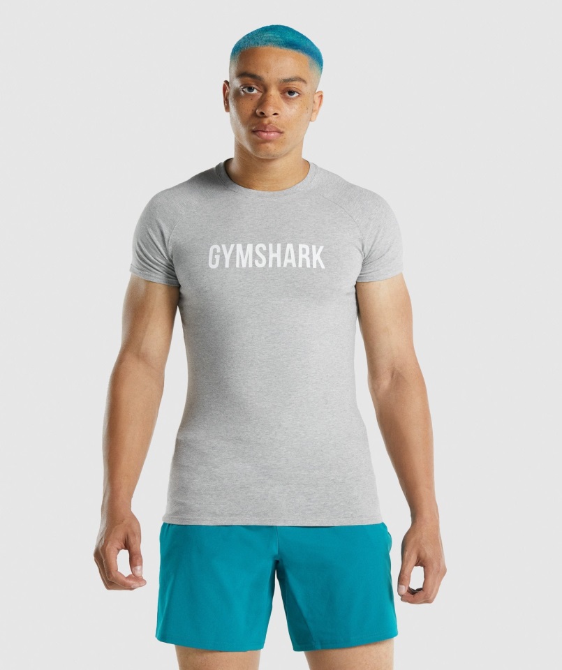 Camiseta Apollo Gris Claro Jaspeado Gymshark