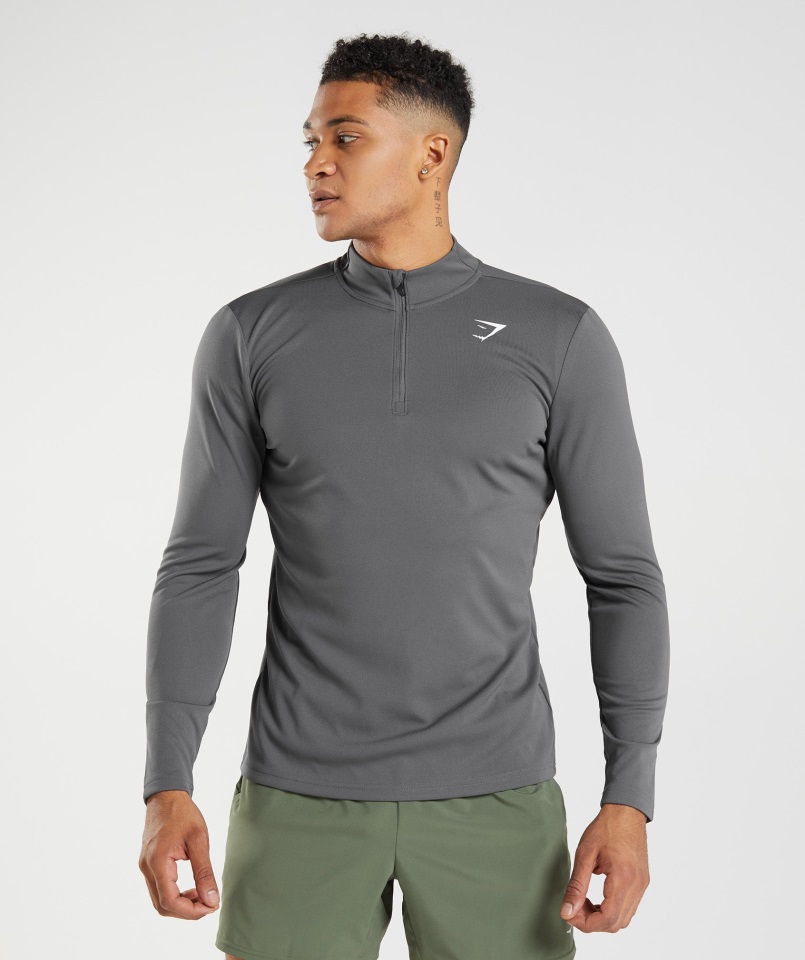 Llegada 1-4 Jersey Con Cremallera Silueta Gris Gymshark