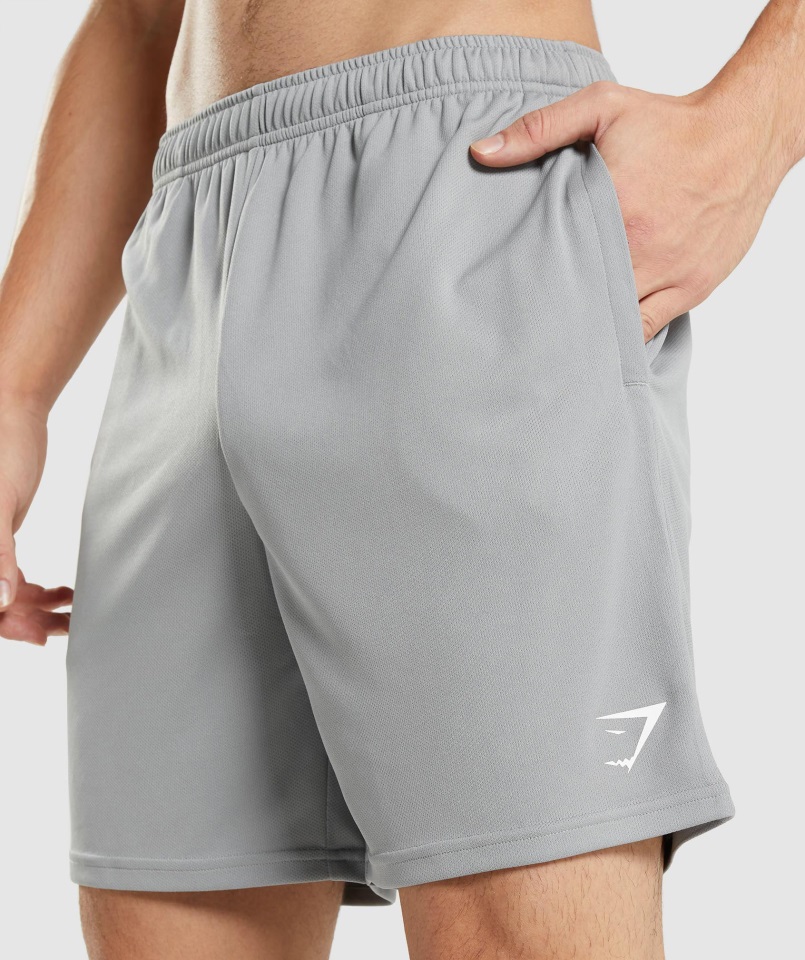 Llegada Pantalones Cortos De Punto Gris Ahumado Gymshark