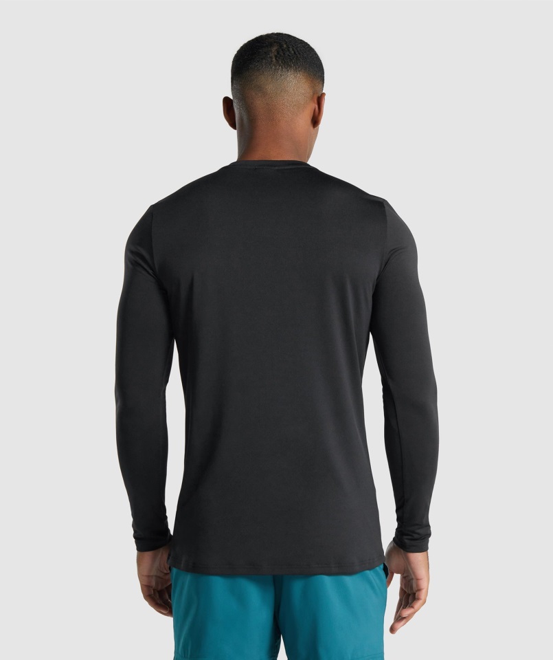 Llegada Camiseta Gráfica Manga Larga Negra Gymshark