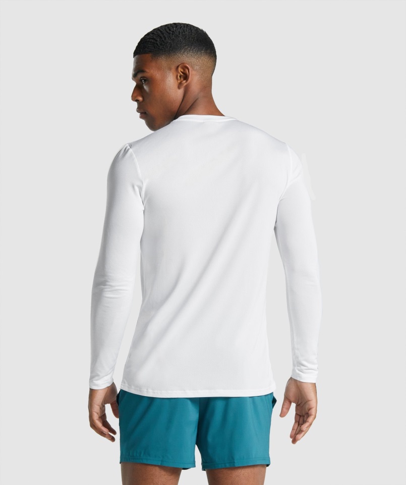 Llegada Camiseta Gráfica Manga Larga Blanca Gymshark