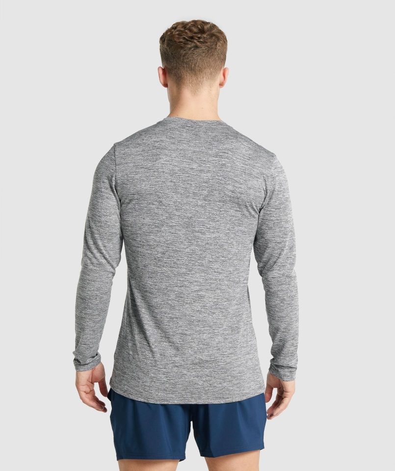 Llegada Jaspeada Camiseta De Manga Larga Carbón Jaspeado Gymshark