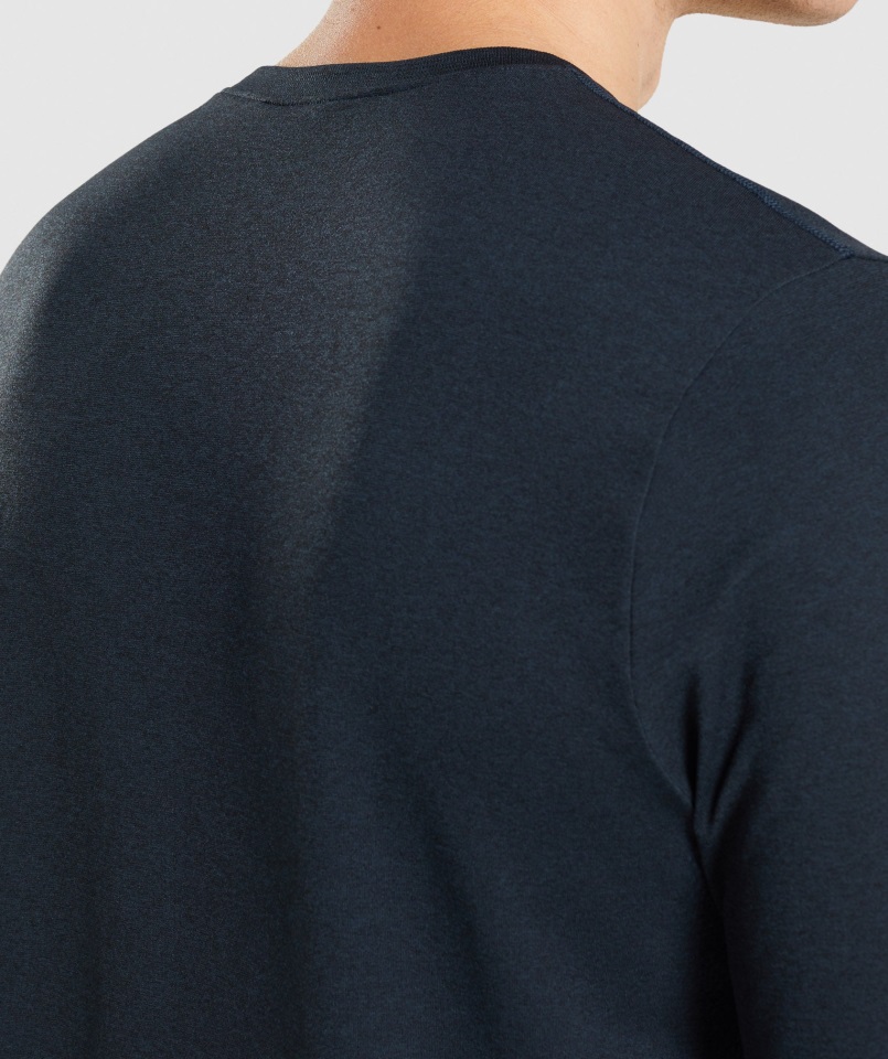 Llegada Camiseta Sin Costuras Gymshark Azul Marino