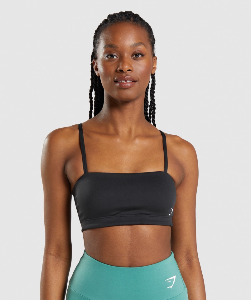 Sujetador Deportivo Bandeau Negro Gymshark