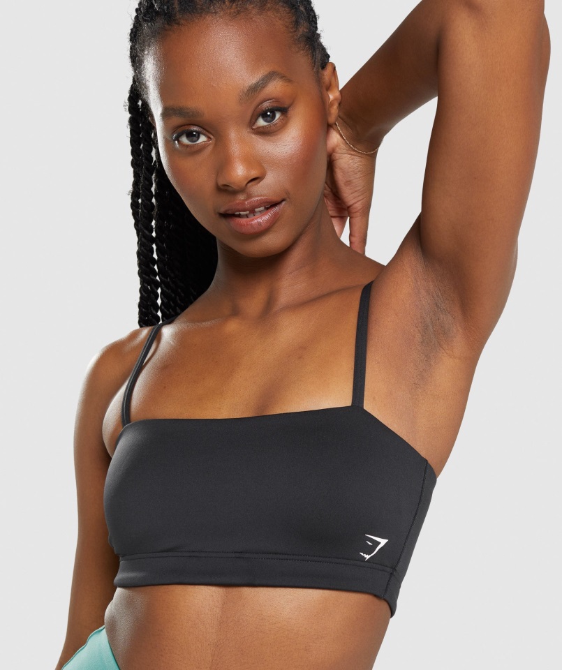 Sujetador Deportivo Bandeau Negro Gymshark