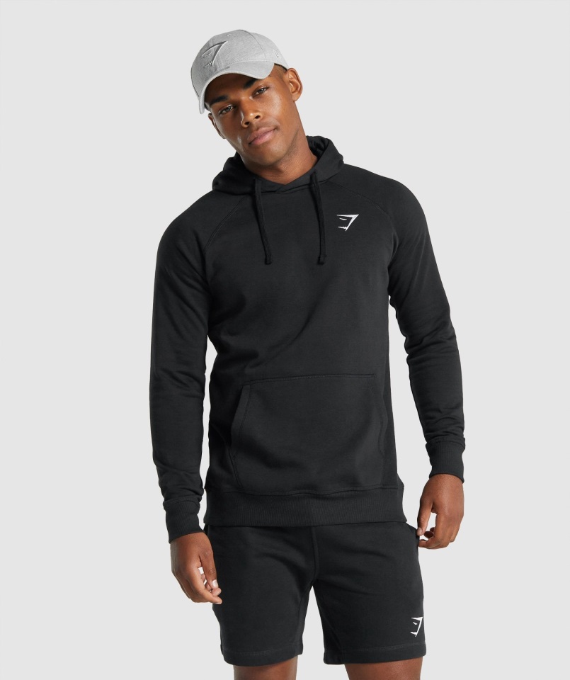 Sudadera Con Capucha Y Escudo Gymshark Negro