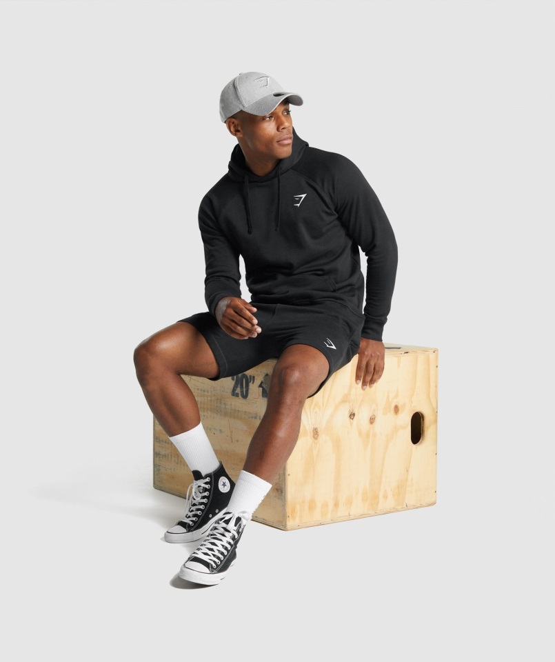 Sudadera Con Capucha Y Escudo Gymshark Negro