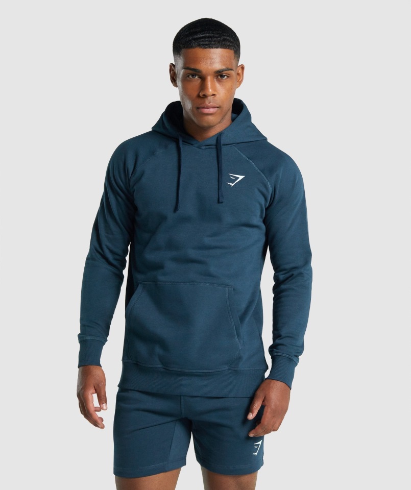 Sudadera Con Capucha Y Escudo Gymshark Azul Marino