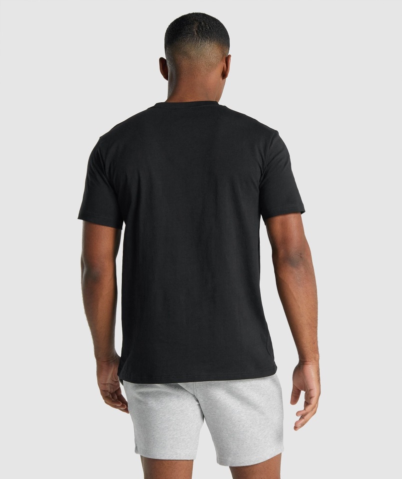 Camiseta Con Escudo Gymshark Negro