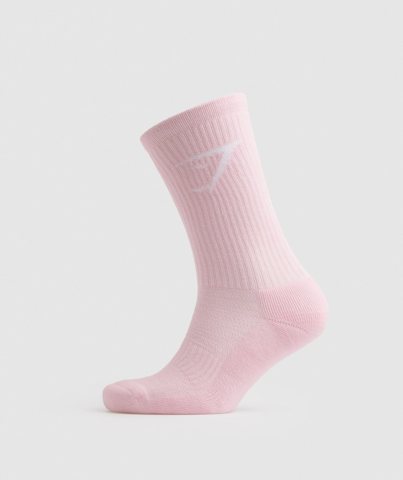 Paquete De 3 Calcetines De Tripulación Magenta Rosa-blanco-rosa Dulce Gymshark