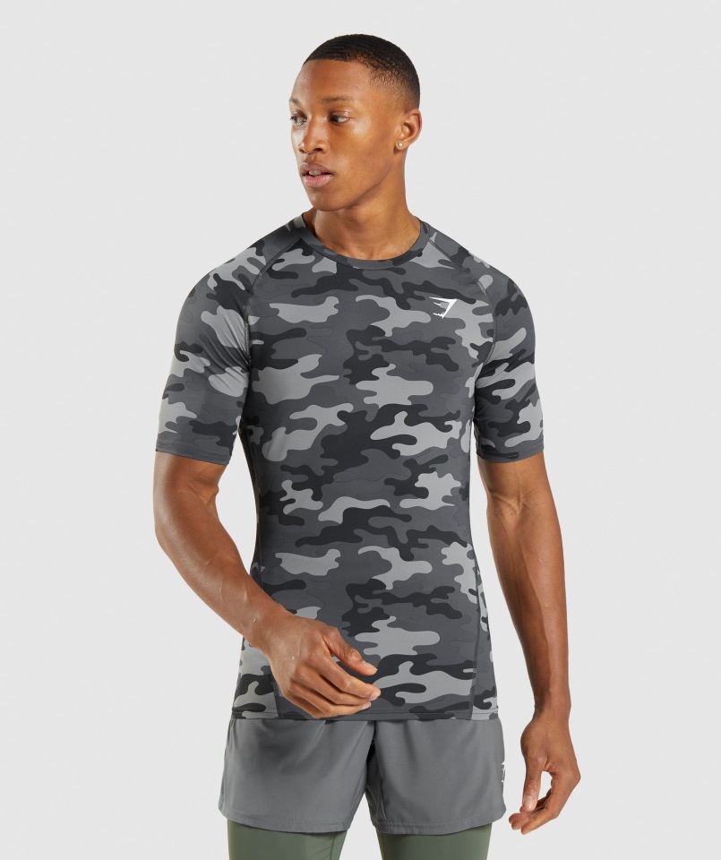 Camiseta Element Baselayer Camo Grey Print Gymshark