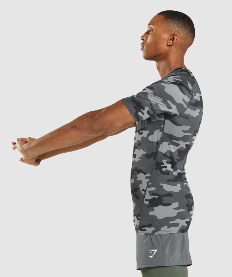 Camiseta Element Baselayer Camo Grey Print Gymshark