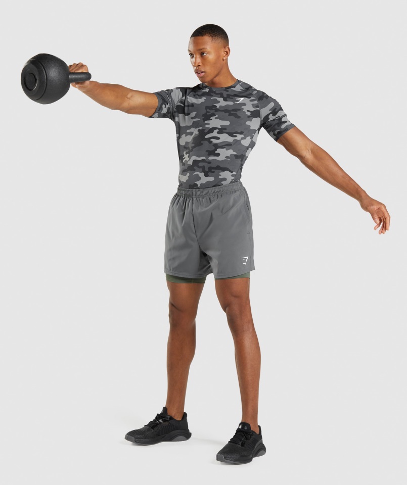 Camiseta Element Baselayer Camo Grey Print Gymshark