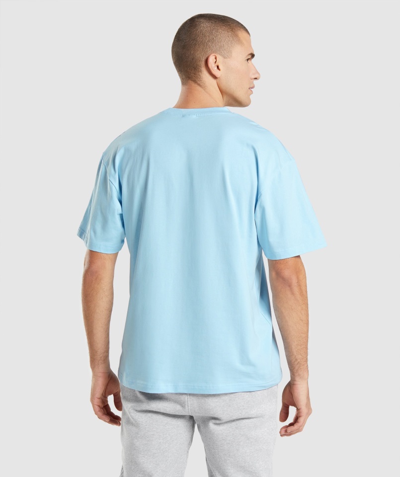 Camiseta Esencial Oversize Lino Azul Gymshark