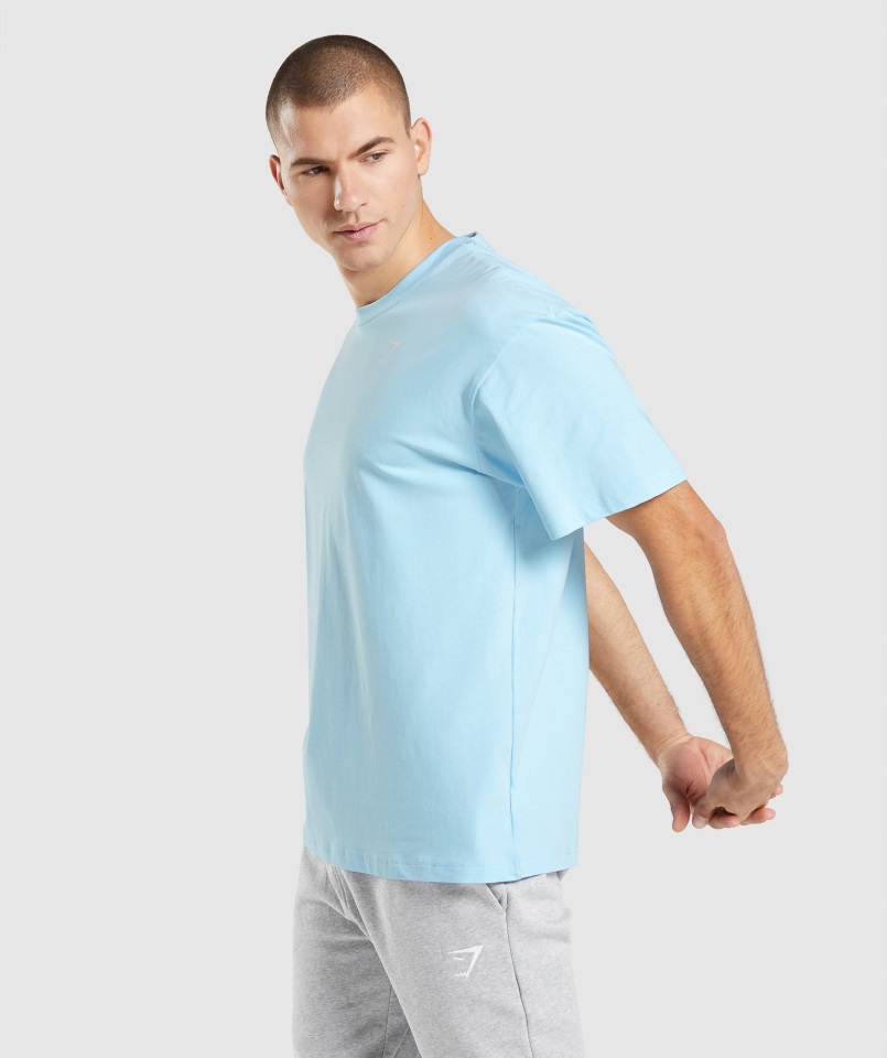 Camiseta Esencial Oversize Lino Azul Gymshark