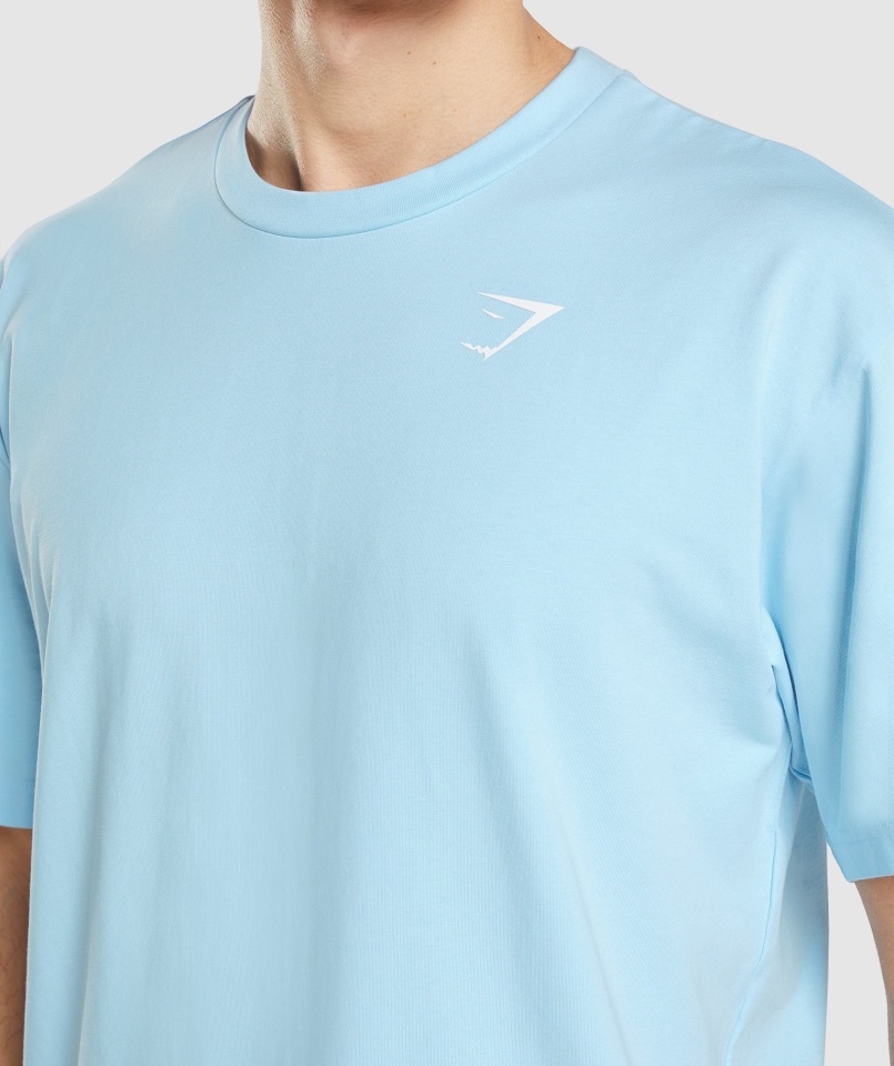 Camiseta Esencial Oversize Lino Azul Gymshark